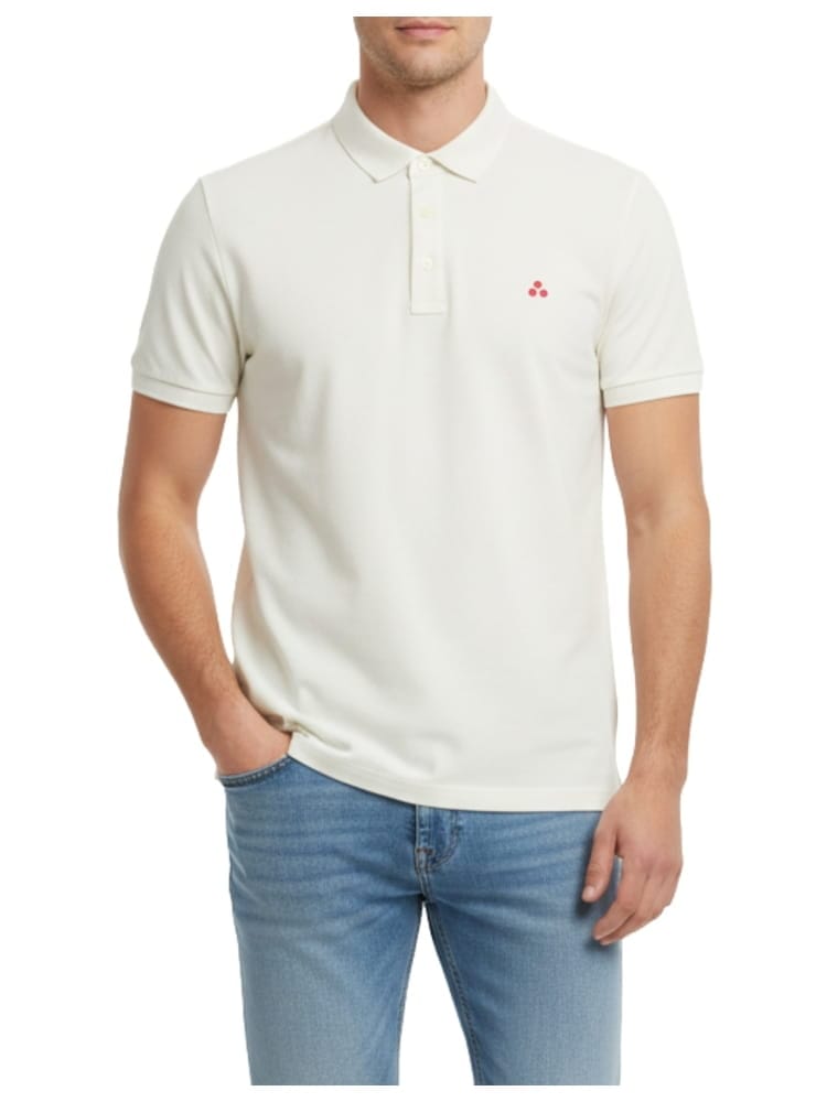 Peuterey polo bianca uomo logo sul petto