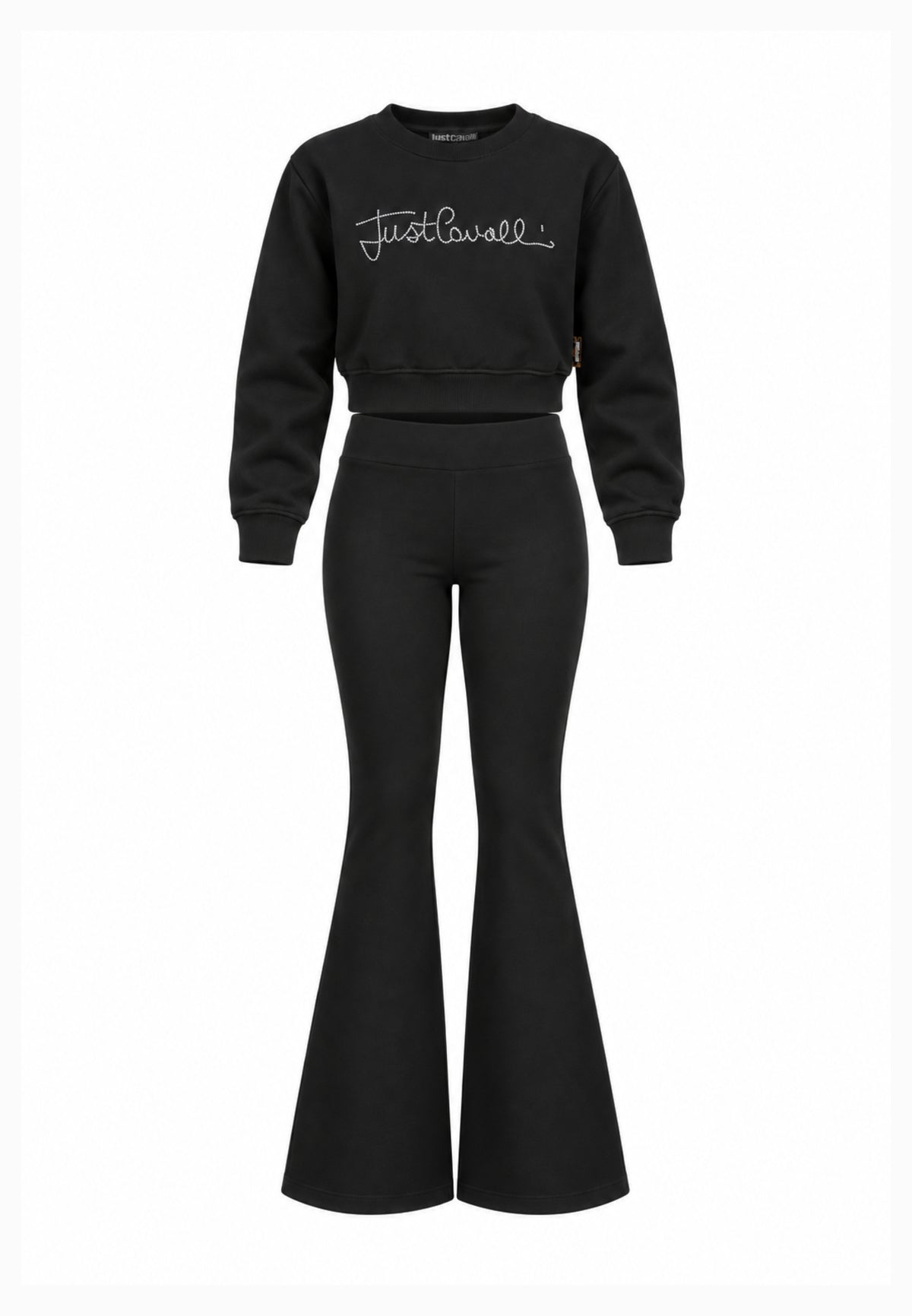 JUST CAVALLI completo nero con felpa girocollo e leggings Bambine e ragazze jga26176fe.ne_