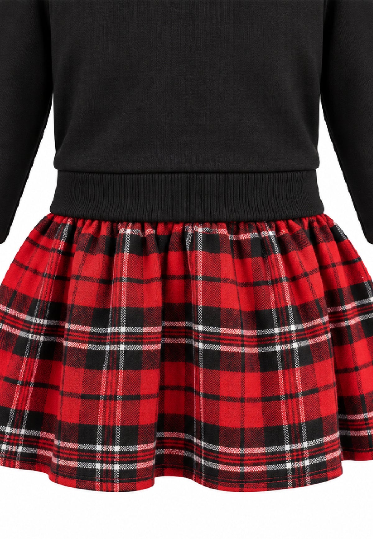 John Richmond VESTITO NERO CON GONNA IN TARTAN E MOTTO Bambine e ragazze RIA26082VE.NE_