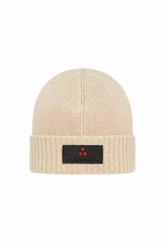 Peuterey CAPPELLO PANNA IN LANA RASATA CON LOGO CENTRALE Bambini e ragazzi SILLI 03 KID.PANNA