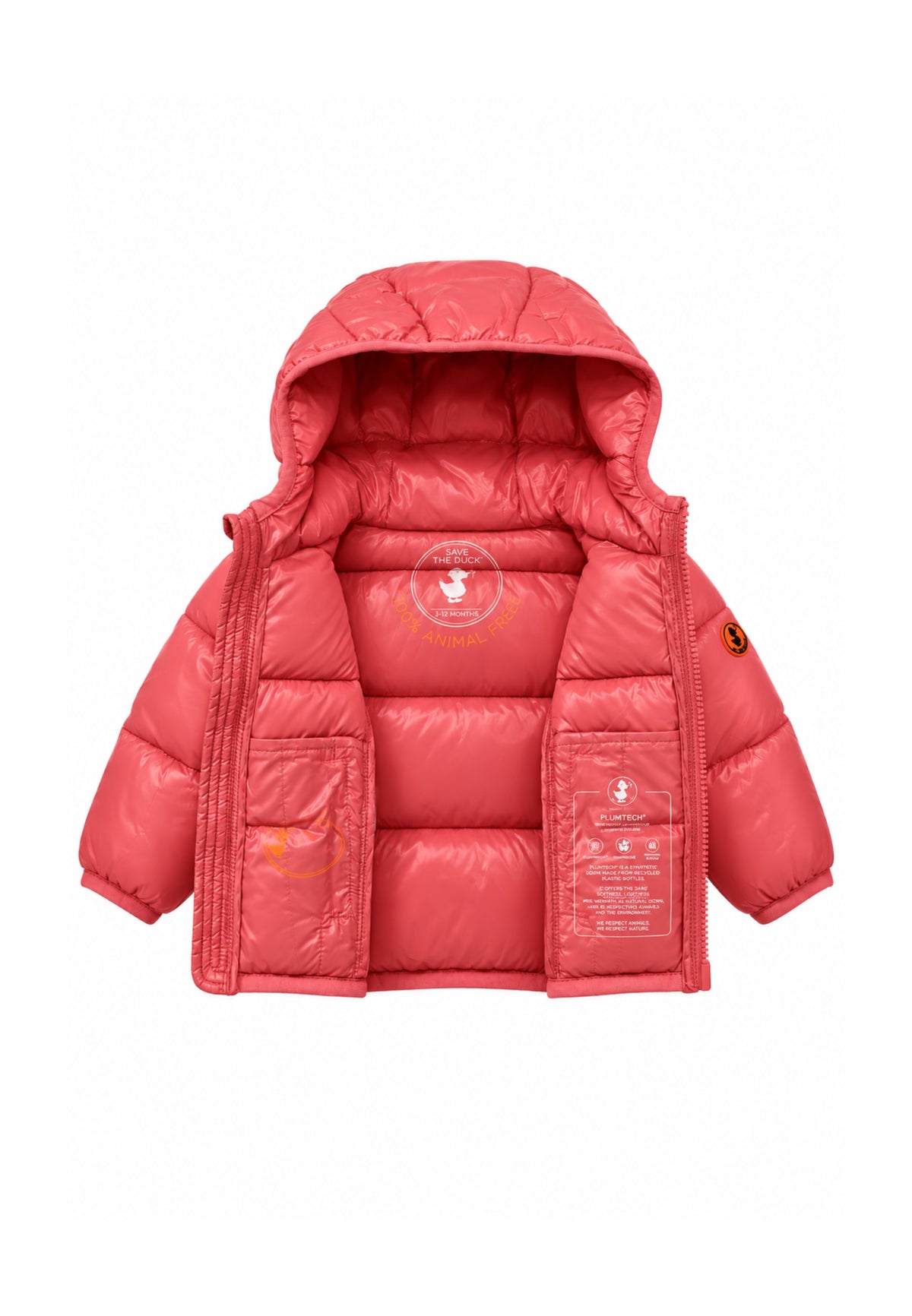 Save the Duck GIUBBOTTO ROSA LUCIDO CON CAPPUCCIO Bambine e ragazze 06-I3323IX.ROSA_