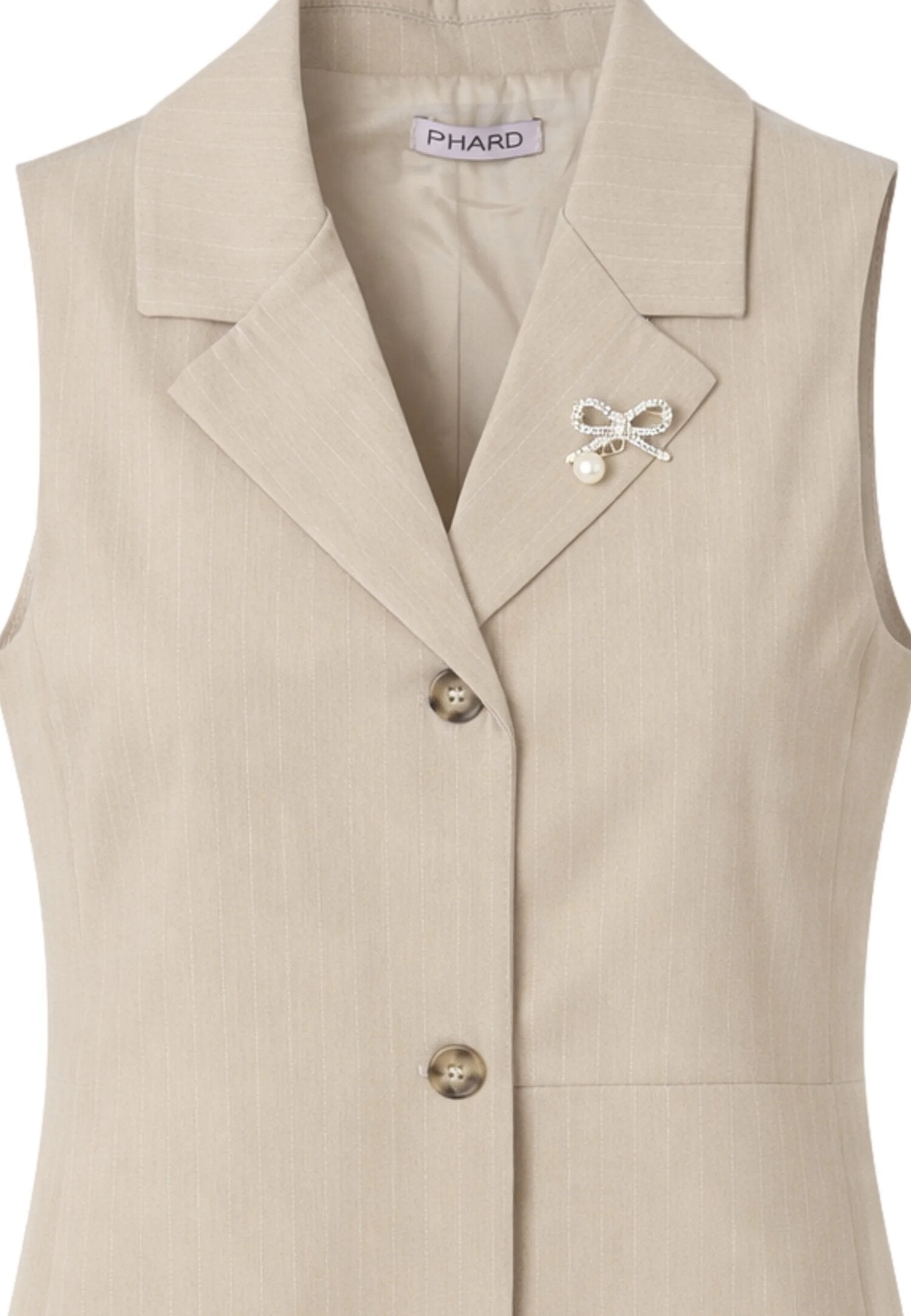Phard Abito Beige Smanicato Con Bottoni Bambina PH3101_