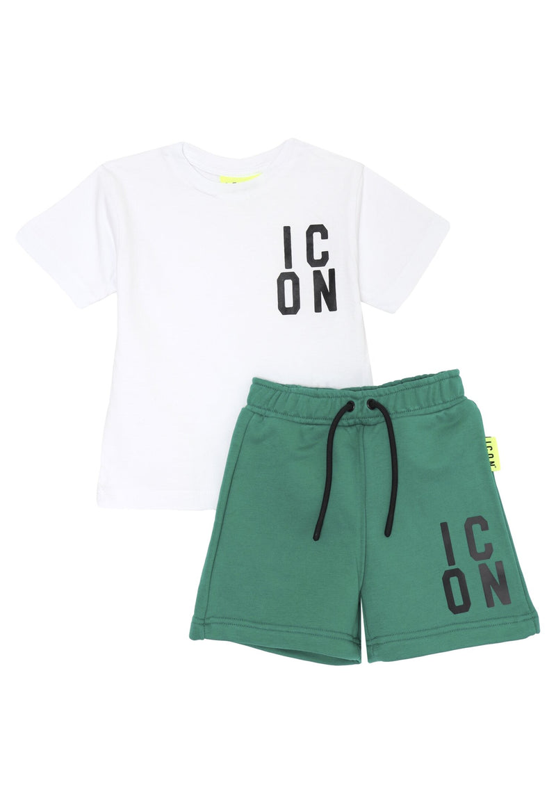 ICON complete green baby 12 months 4 years cotton vertical writing - GREEN | CammarataMode