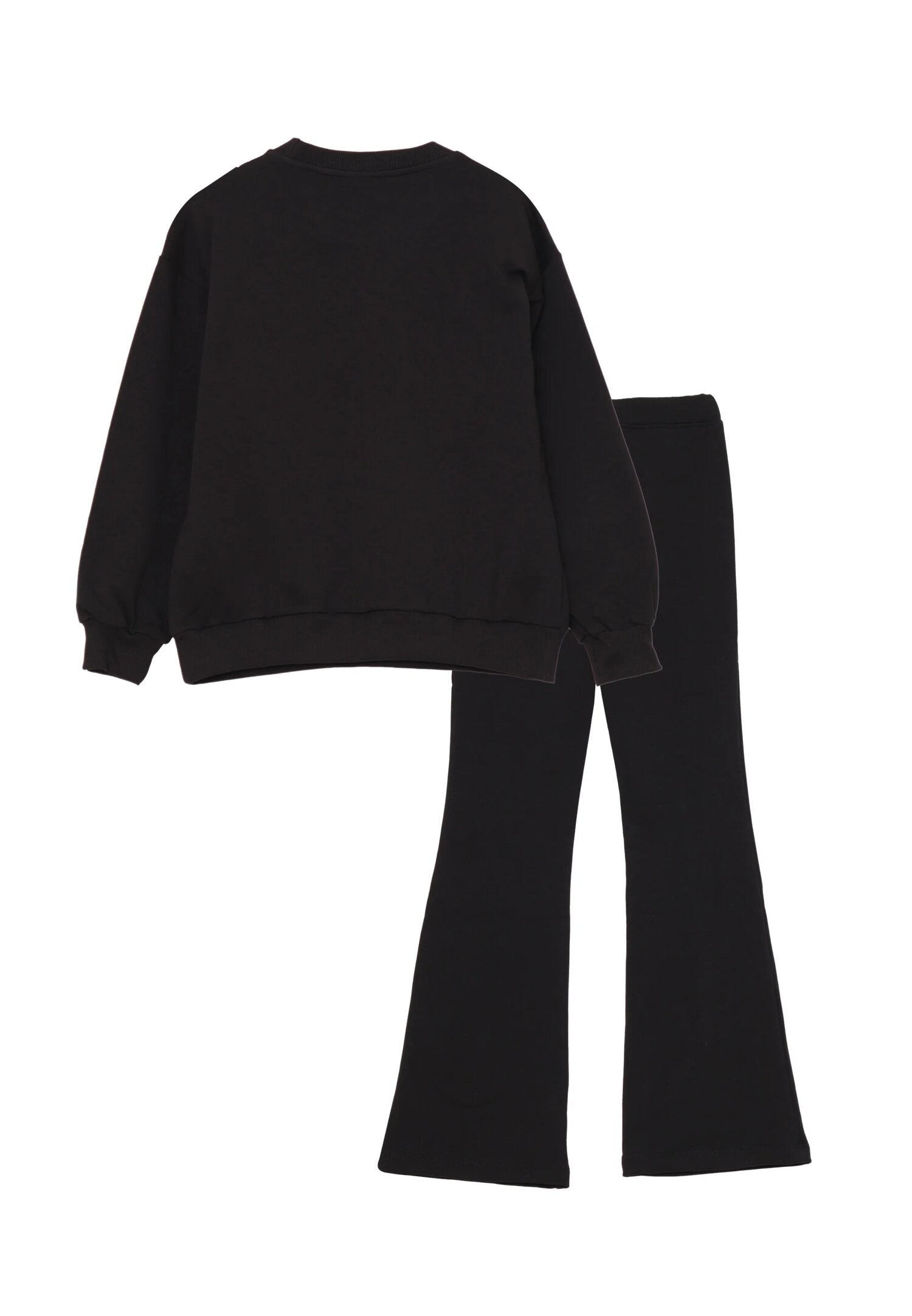 Dimensione Danza Tuta Nera Bambina Leggings Zampa Cotone Girocollo Sportivo