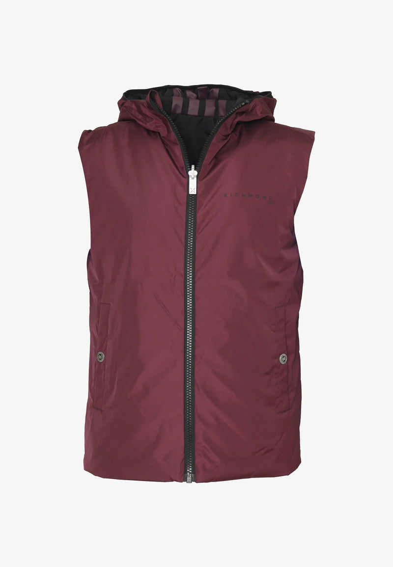 JOHN RICHMOND – Smanicato da Uomo con Cappuccio – Berry | Nero - BORDÒ | CammarataMode