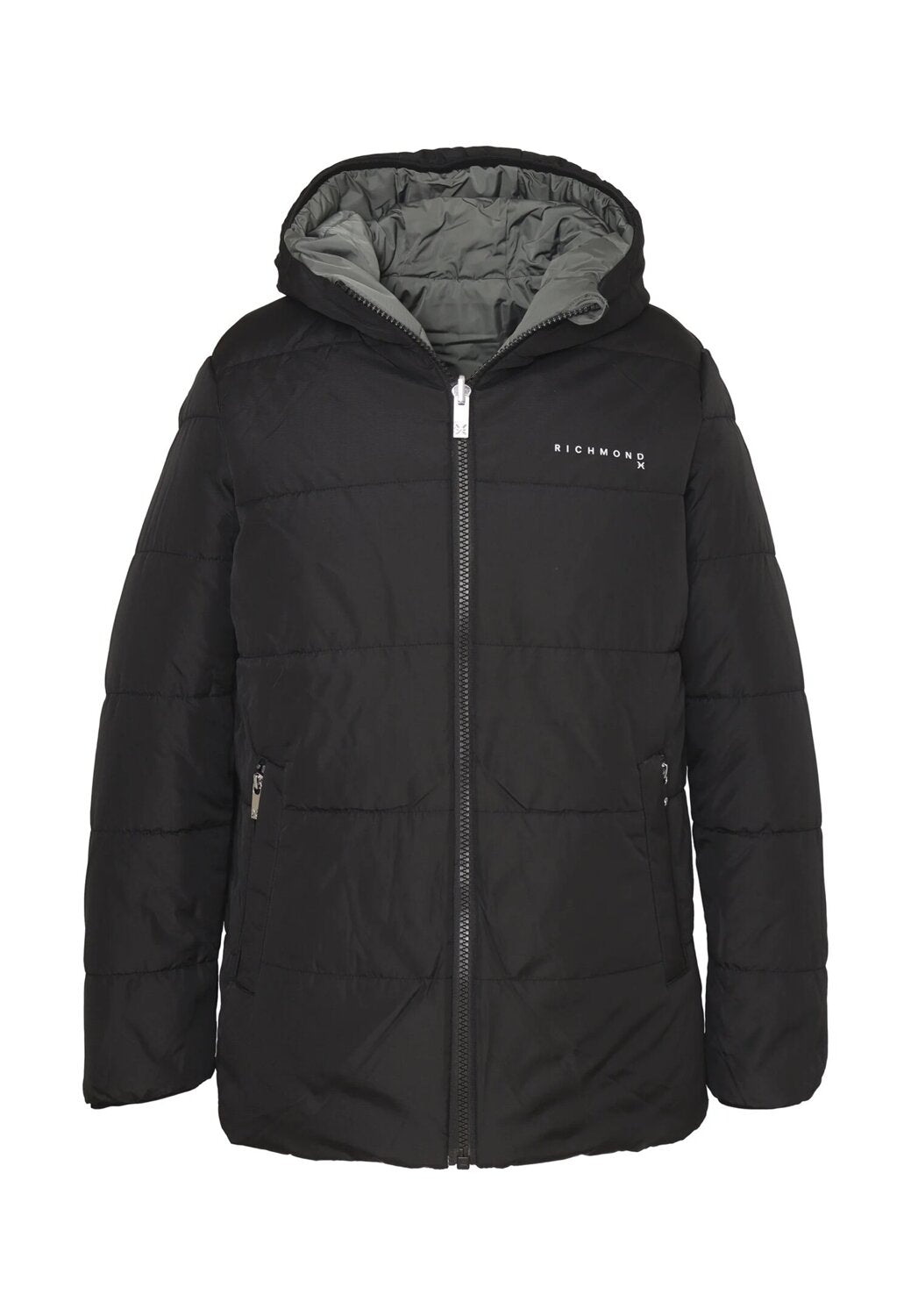 John Richmond Cappotto Reversibile Uomo Verde Militare/Nero – Piumino Invernale