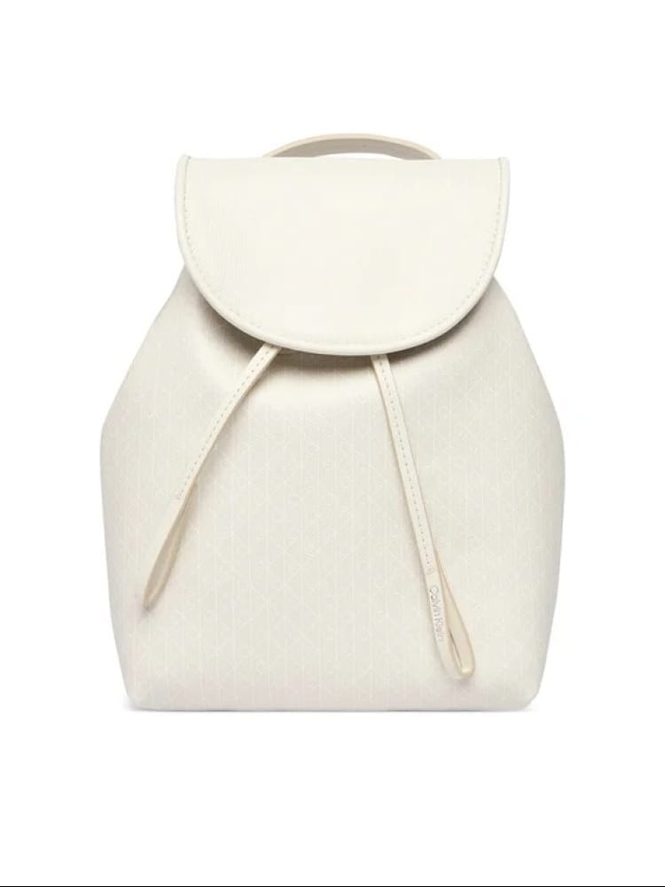 Calvin Klein zaino bianco donna logo all over | Misure: 21 x 28 x 10 cm