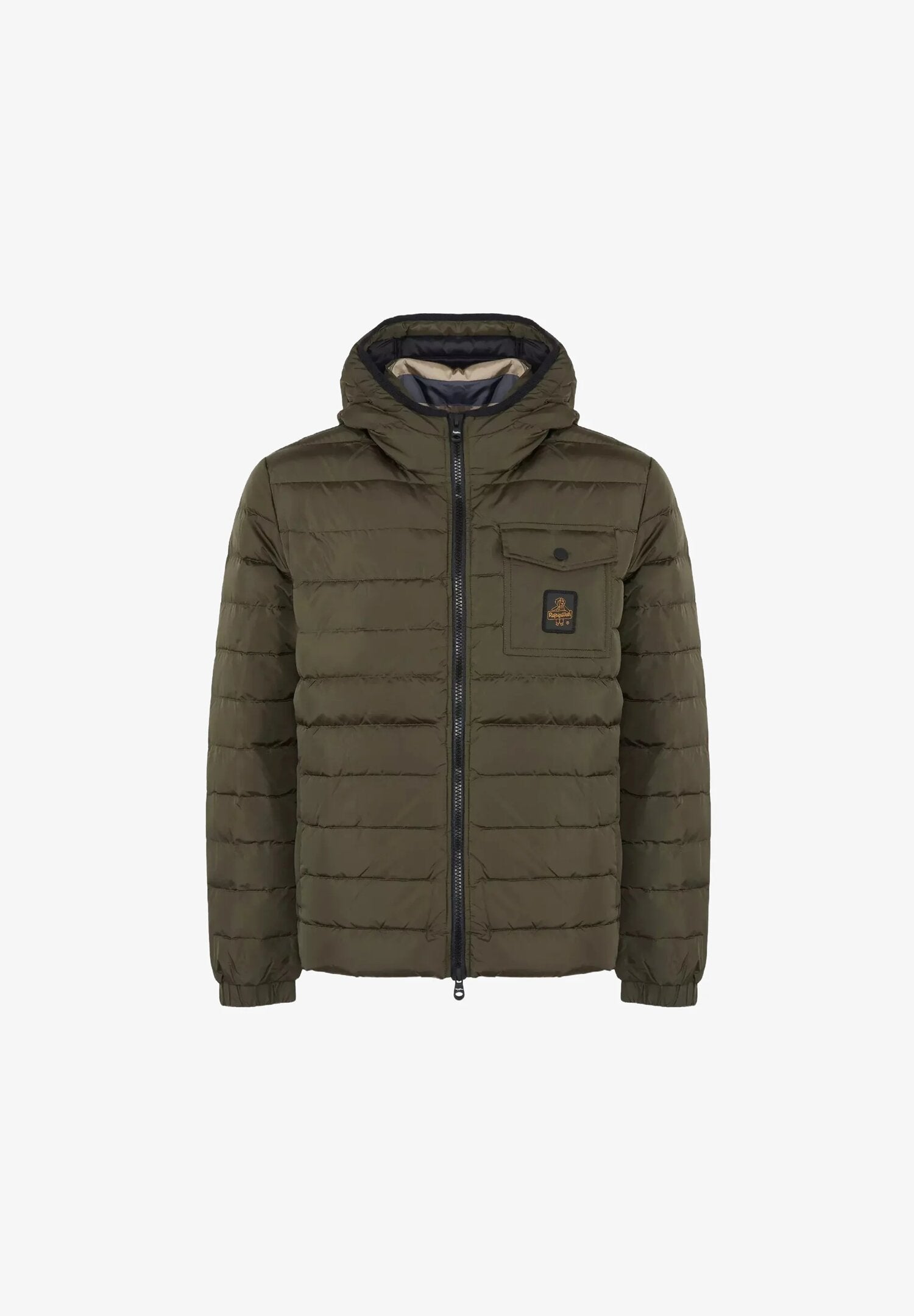 Refrigiwear Giubotto Verde Uomo Bomber In Nylon Con Cappuccio Quotidiano AI25