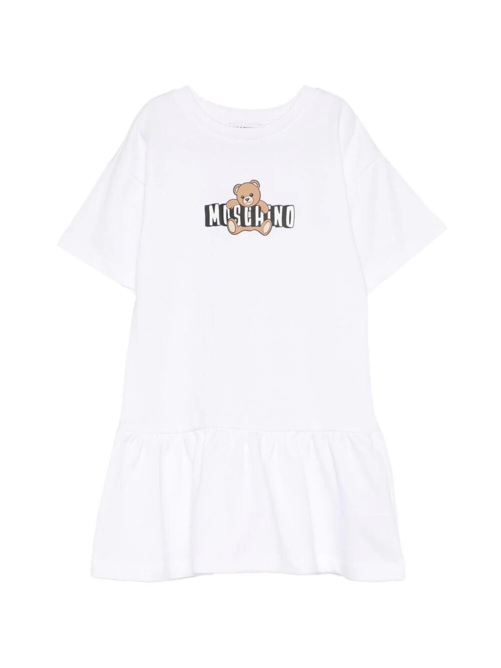Moschino Abito Bianco Bambina Girocollo Estivo In Cotone 15523048522111_