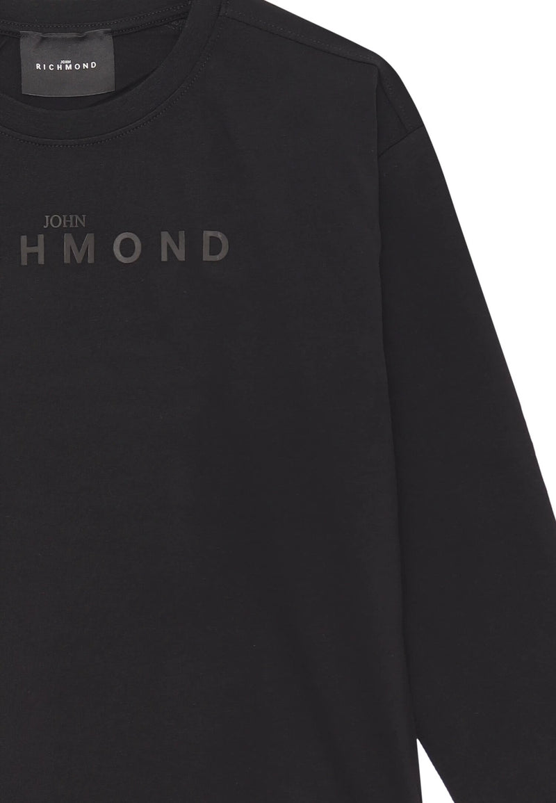John Richmond t-shirt bambino nera manica lunga 2-16 anni in cotone - NERO | CammarataMode