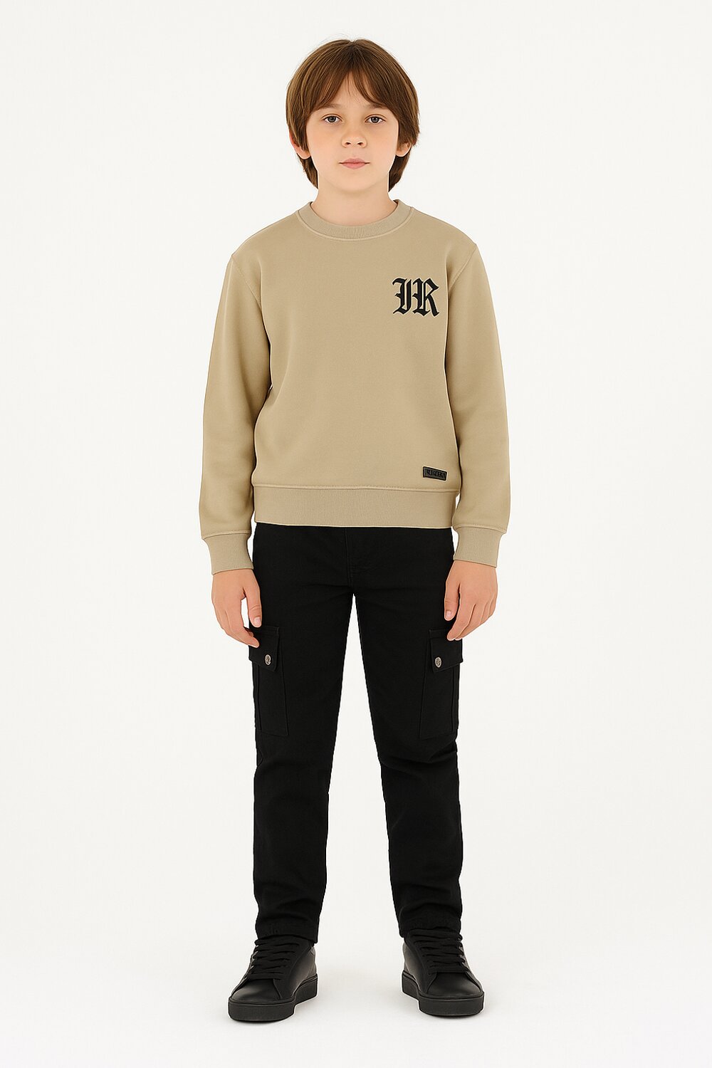 John Richmond pantaloni cargo bambina neri 2-16 anni cotone stretch