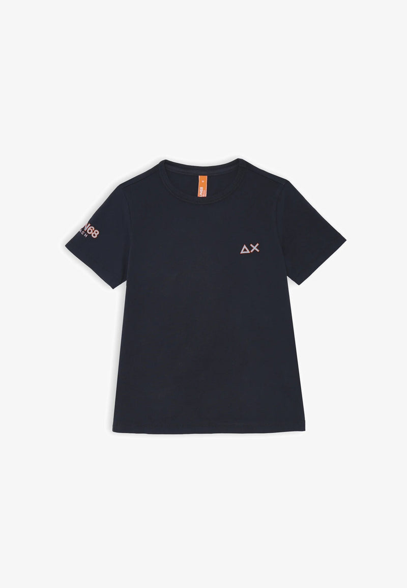 Sun68 Kids Blue T-Shirt Short Sleeve Discreet Logo Summer Cotton - BLUE | CammarataMode