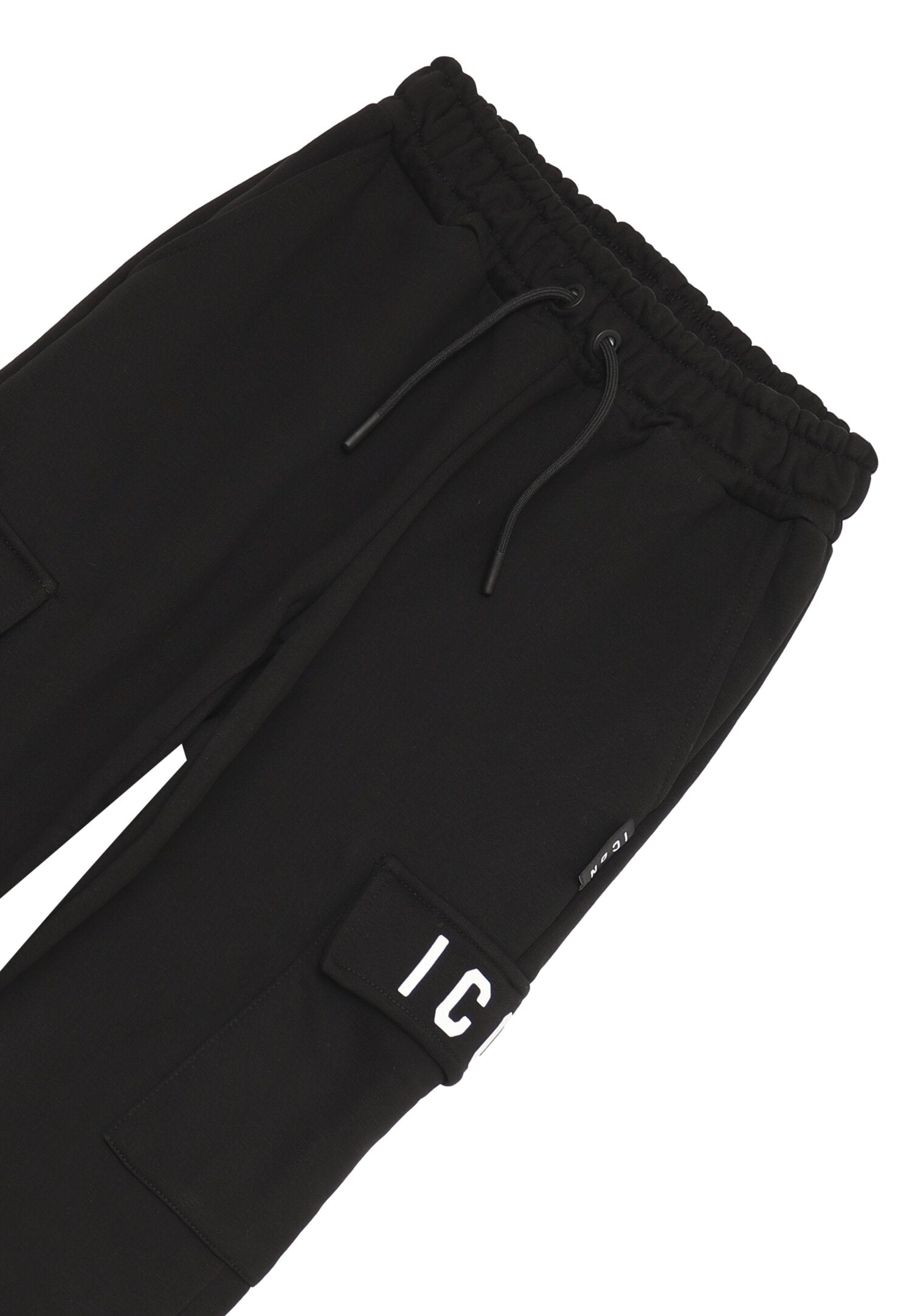 Icon Pantalone Nero Bambino In Cotone Vita Regolabile Quotidiano AI25