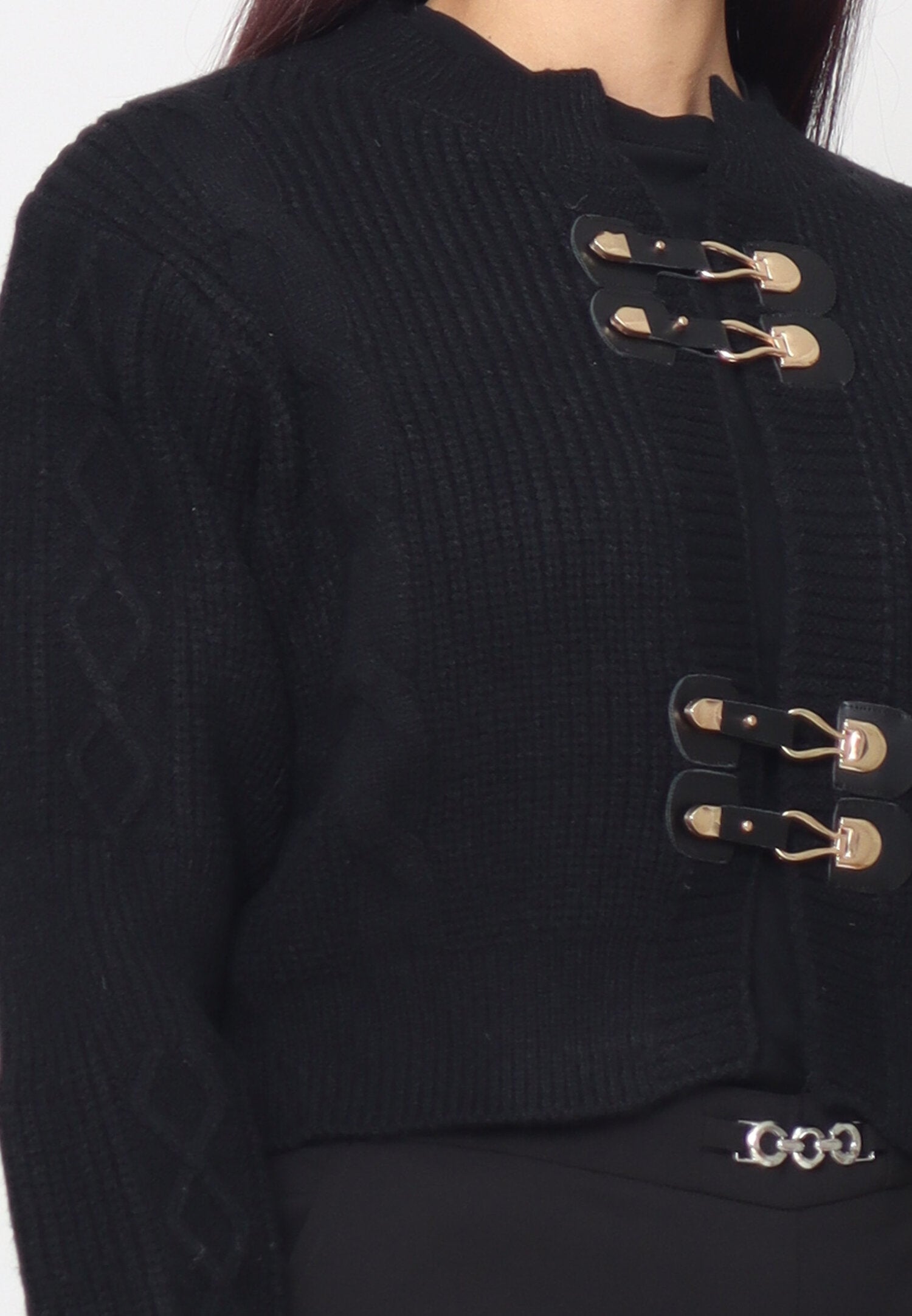 Monte Cervino Maglione Nero Donna In Lana Girocollo Elegante AI25