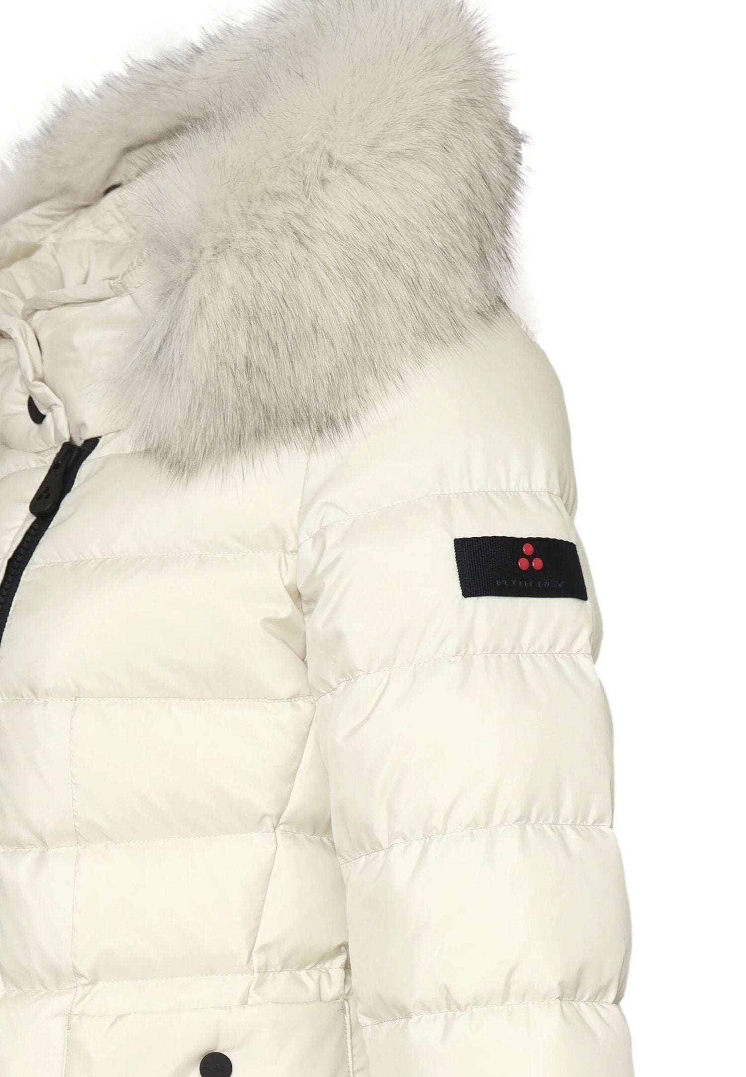 Peuterey cappotto invernale bambina beige lungo con cappuccio e pelliccia