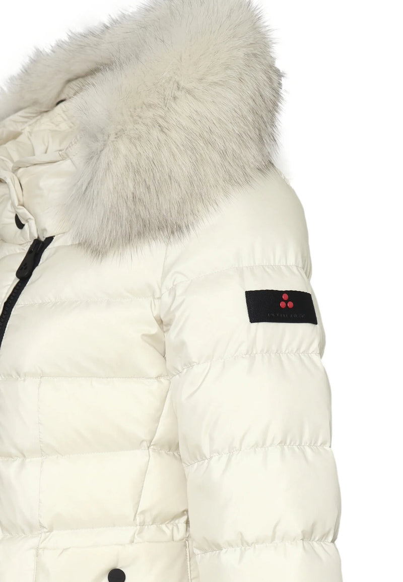 Peuterey cappotto invernale bambina beige lungo con cappuccio e pelliccia - BEIGE | CammarataMode