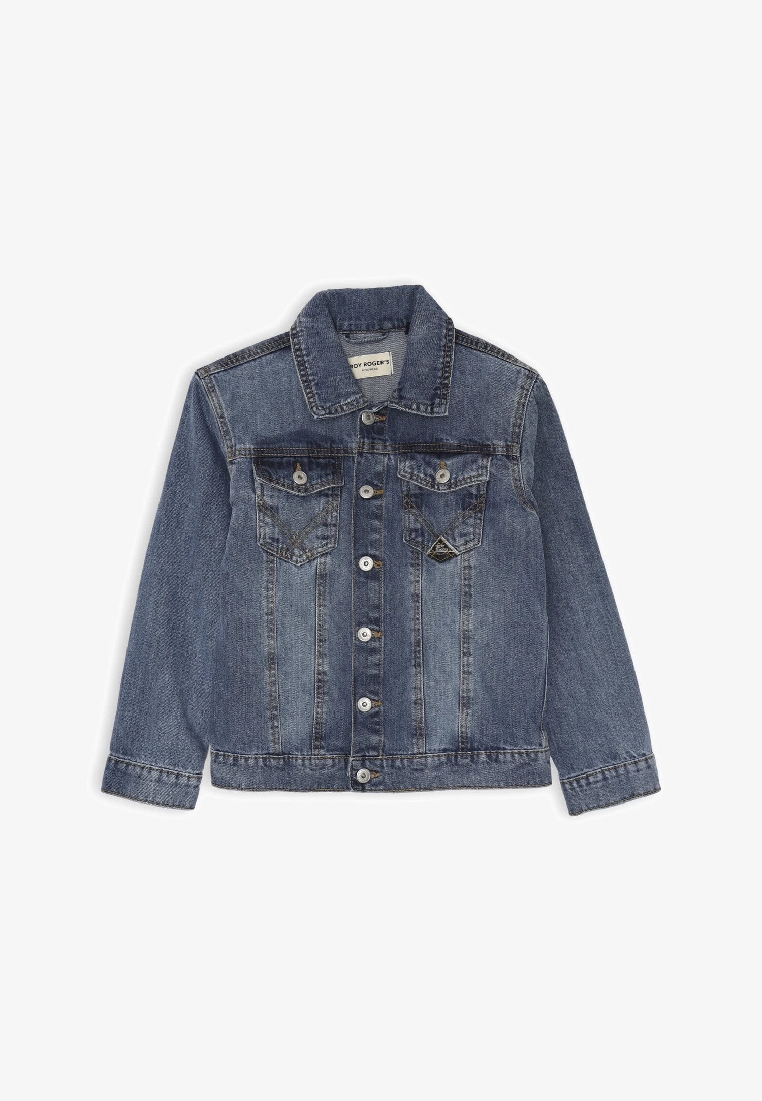 Giubbotto jeans bambino Roy Rogers blu denim primavera estate 2025 | CammarataMode