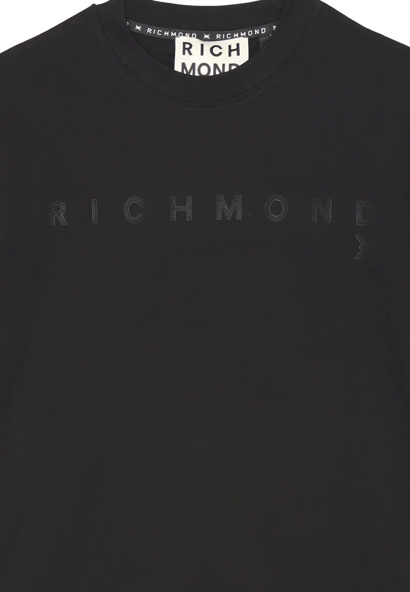 John Richmond t-shirt uomo nera in cotone con stampa logo