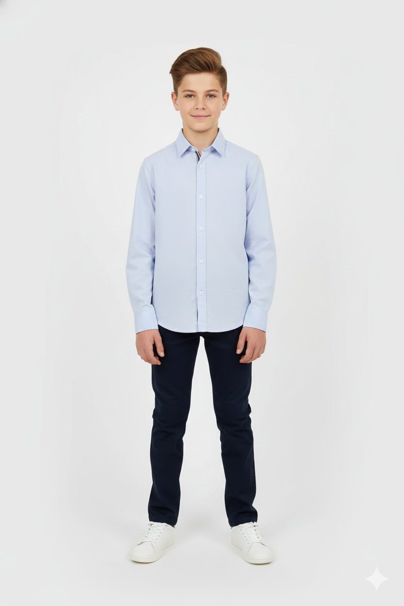 Iceberg Camicia Celeste Bambino In Cotone Maniche Lunghe Stile Elegante AI25