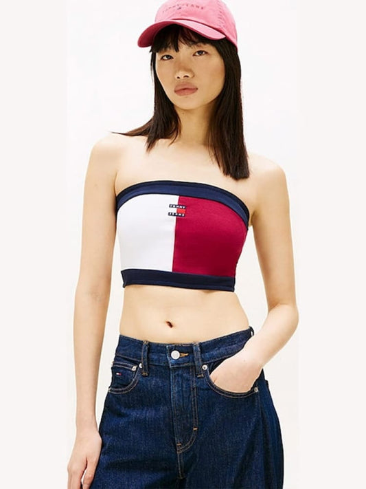Tommy Jeans top multicolor donna maxi logo