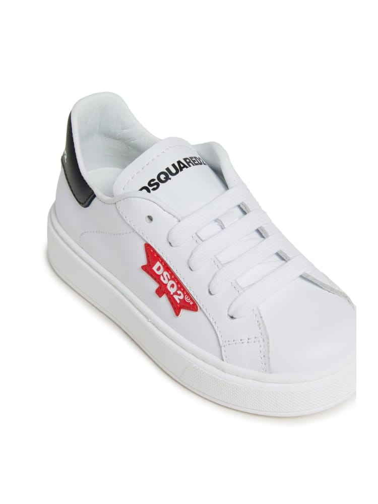 Dsquared sneakers junior in pelle bianca con micro logo Bambino