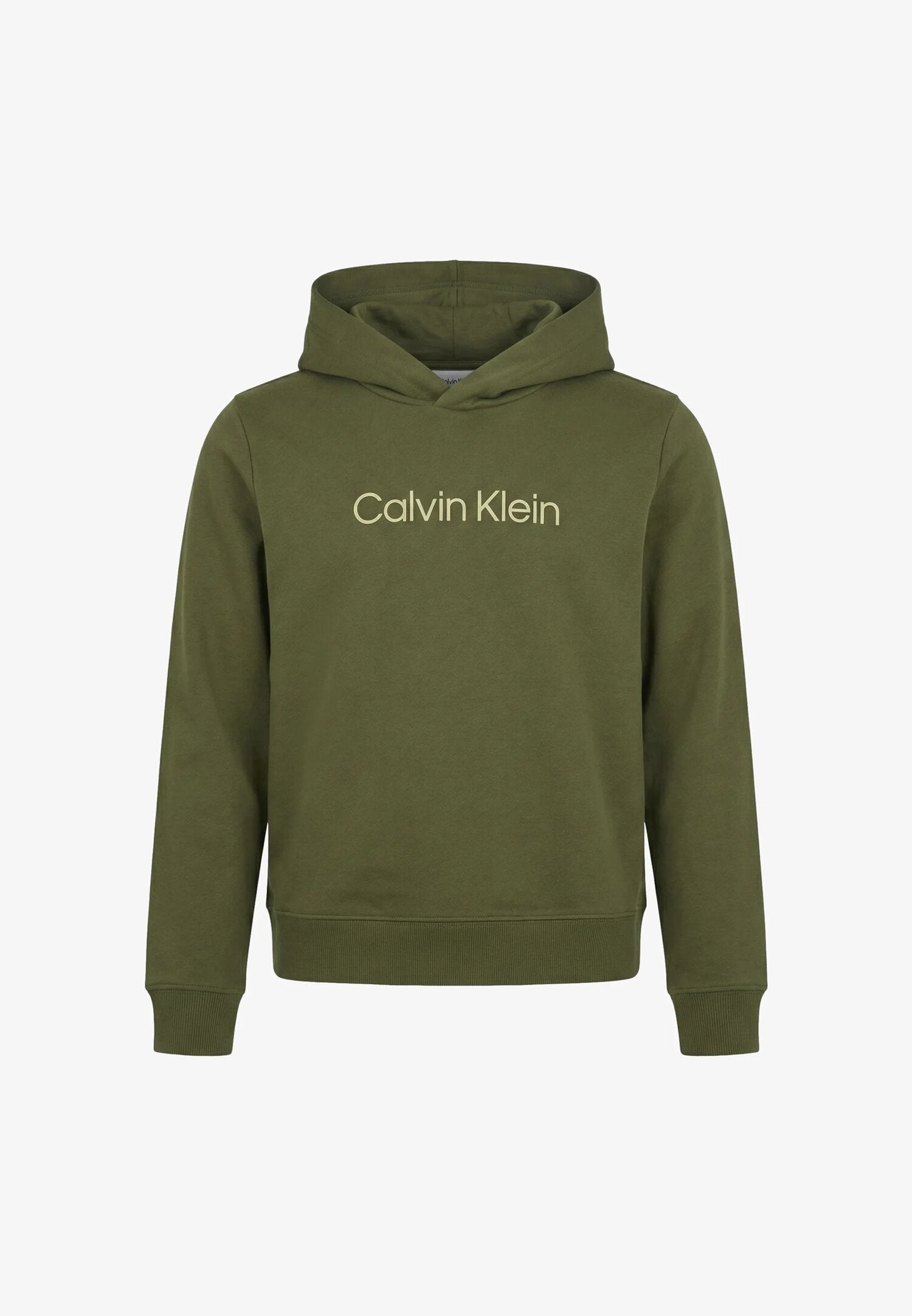 Calvin Klein Felpa Verde Bambino Con Cappuccio Sportivo In Cotone IU0IU00679L