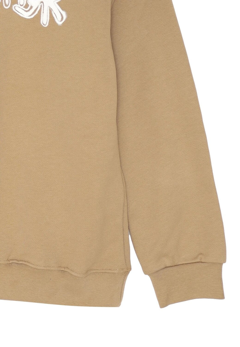 Disclaimer felpa con cappuccio bambino marrone cotone inverno logo bianco - MARRONE | CammarataMode