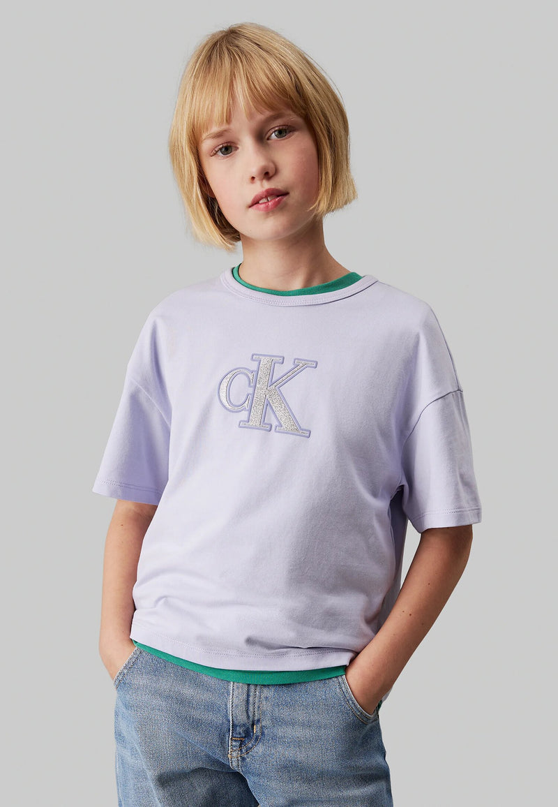 Calvin Klein t shirt bambina ragazza lilla estiva comoda junior - LILLA | CammarataMode