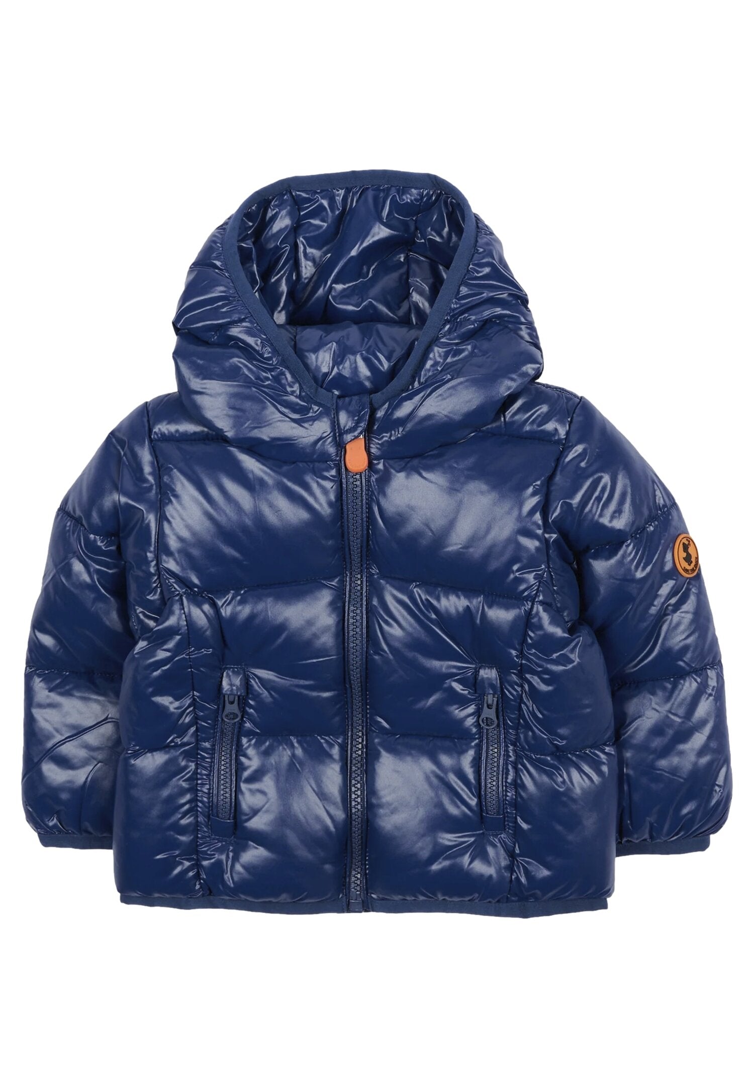 Save The Duck Giubbotto Blu Neonato In Nylon Con Cappuccio Invernale AI25