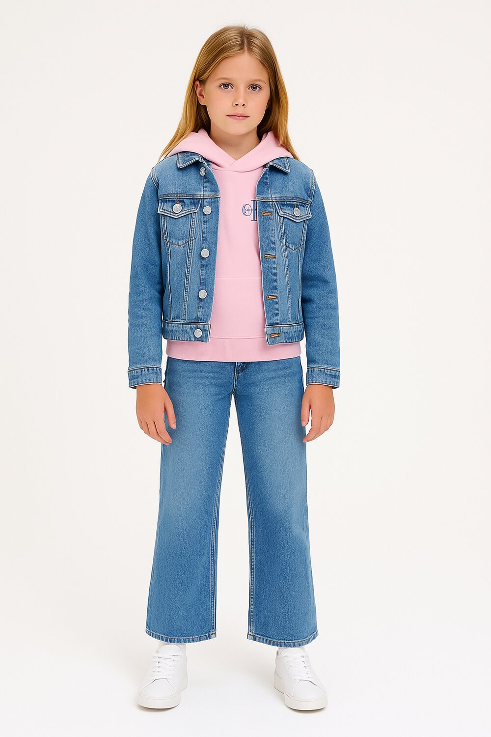 Calvin Klein Jeans bambina jeans wide leg baggy denim | CammarataMode