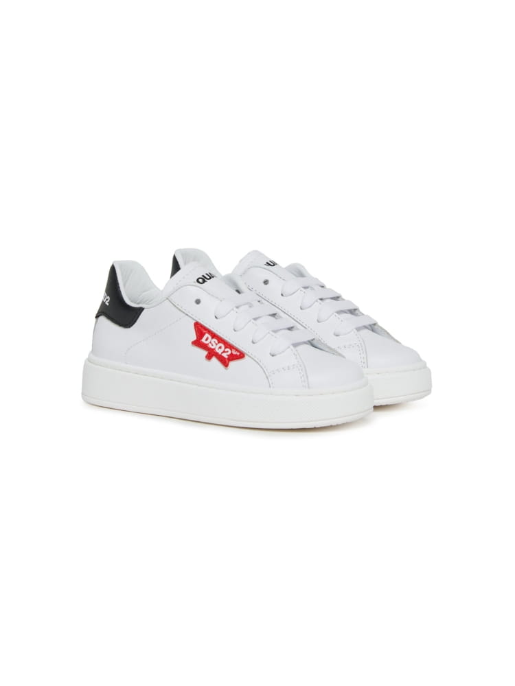 Dsquared sneakers junior in pelle bianca con micro logo Bambino