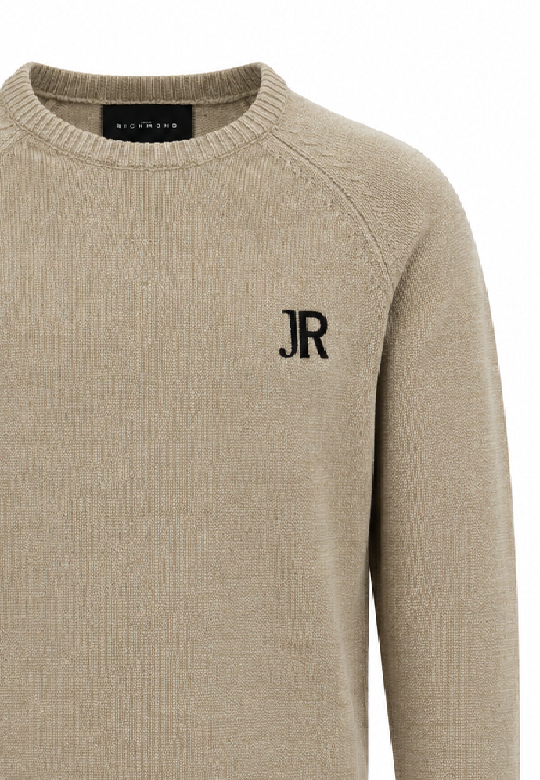 John Richmond maglia BEIGE CON LOGO JR BIANCO RICAMATO E STRISCE SUL RETRO Bambini e ragazzi rba26046ma.beige_