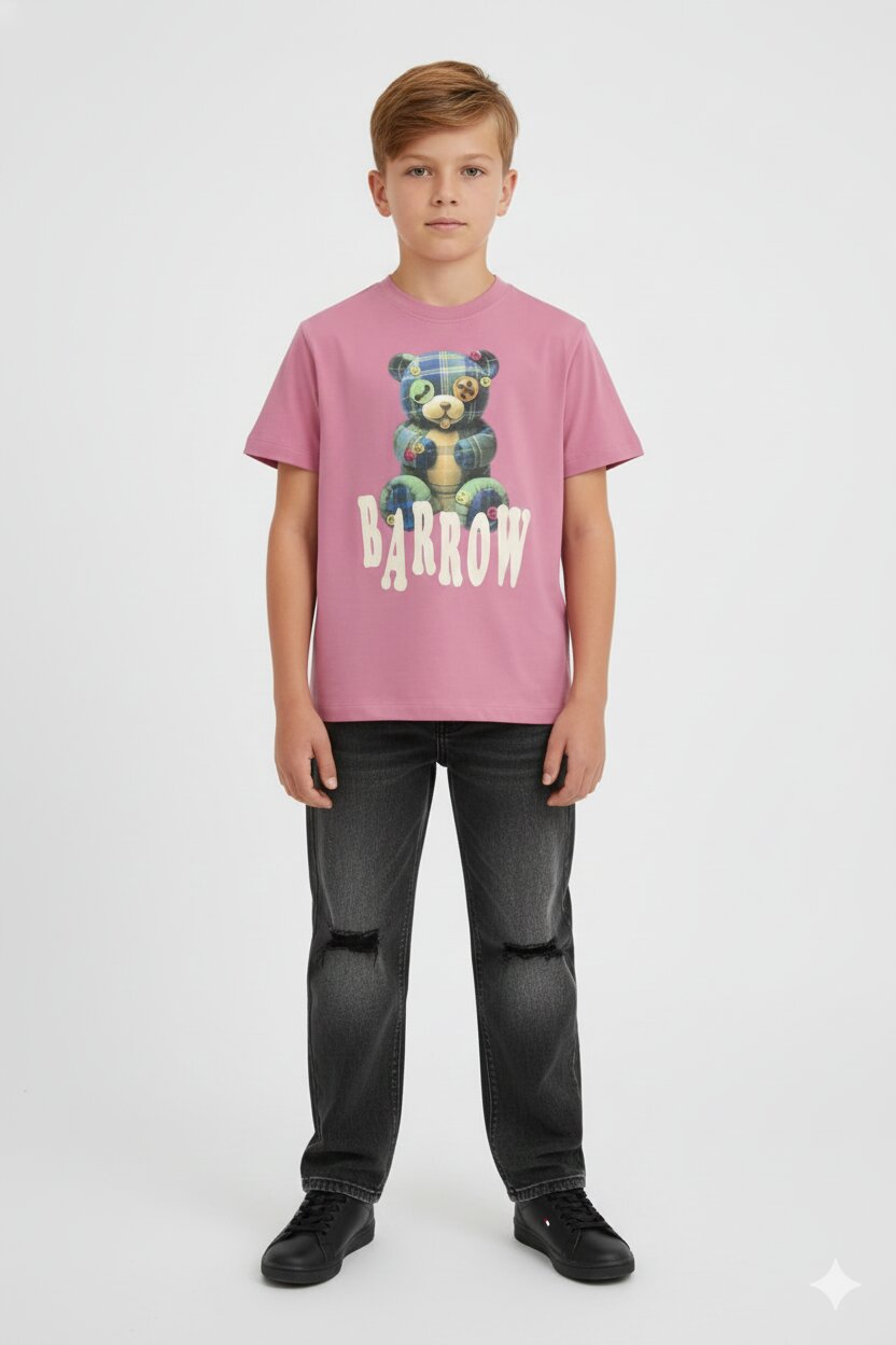 Barrow Tshirt Rosa Bambino In Cotone Maniche Corte Uso Sportivo AI 25