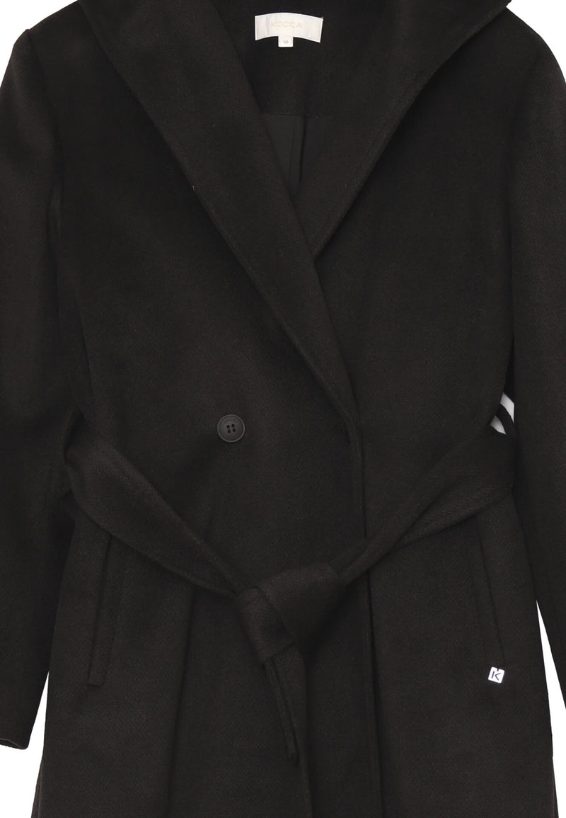 Kocca cappotto nero bambina e ragazza con cappuccio elegante - NERO | CammarataMode