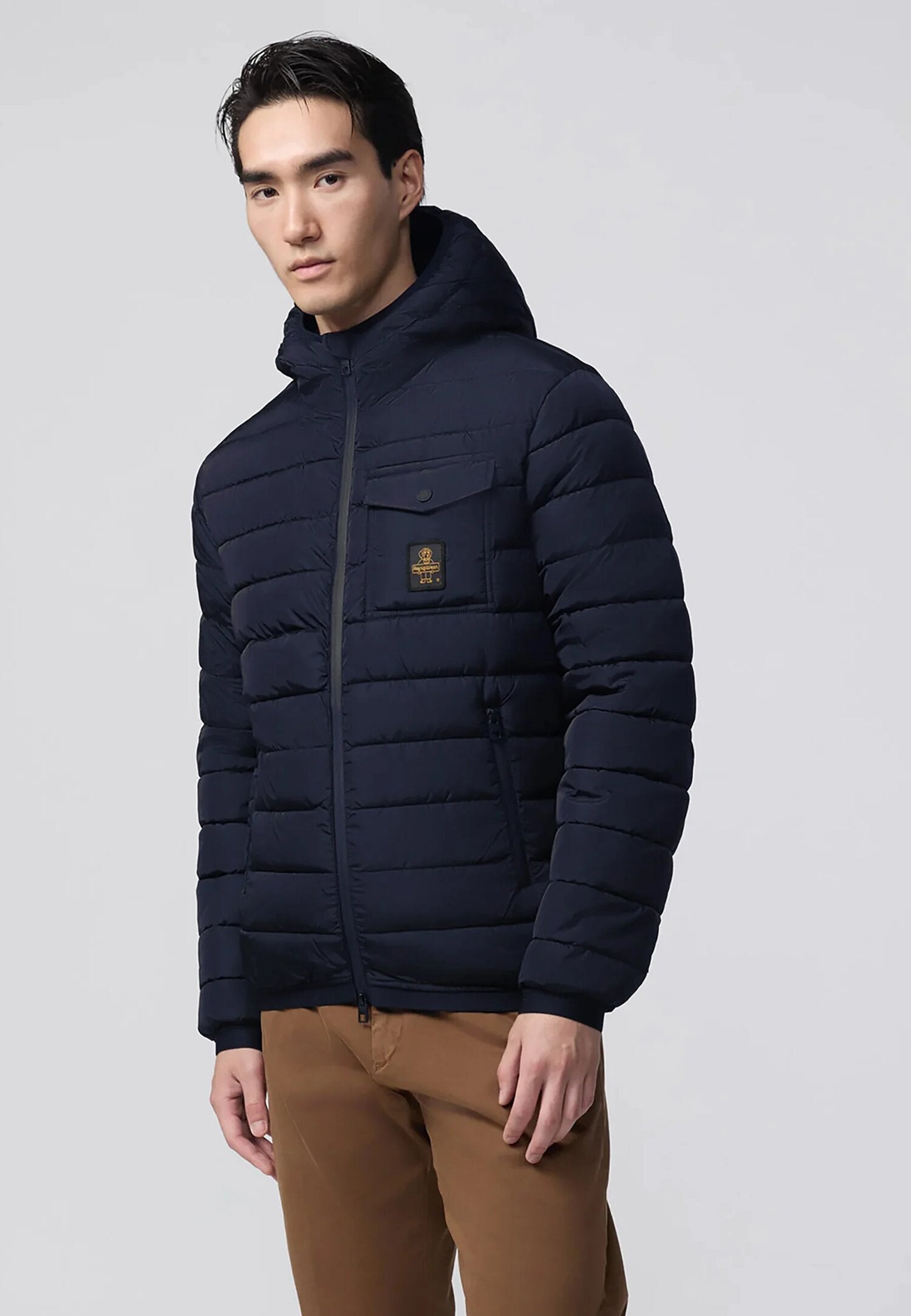 Refrigiwear Giiubotto Blu Uomo In Nylon Con Cappuccio Invernale AI25