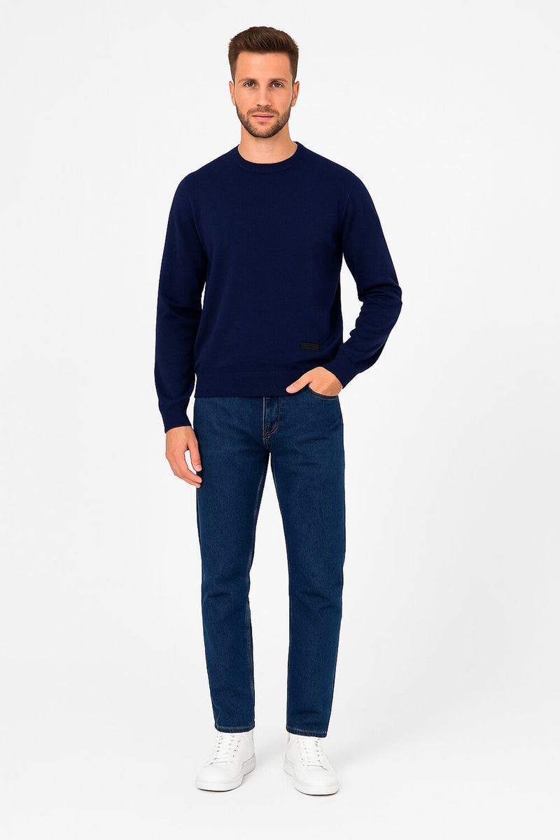 JOHN RICHMOND – Maglia Uomo Girocollo in Viscosa e Nylon – Blue - ROYAL | CammarataMode