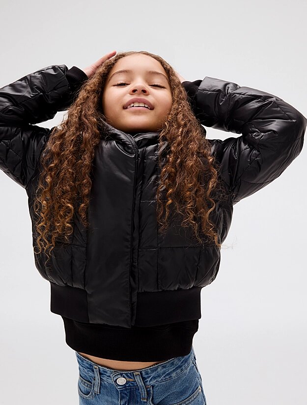 Calvin Klein Piumino Nero Bambina In Nylon Con Cappuccio | Sportivo AI25 | CammarataMode