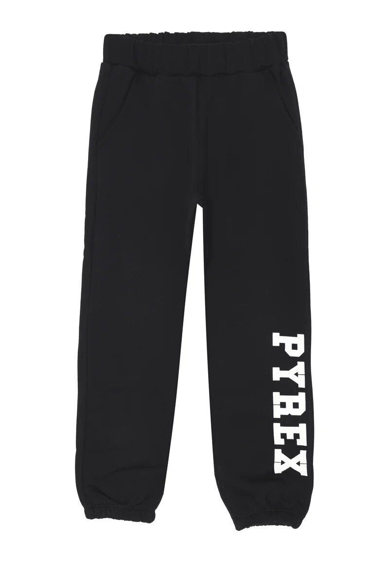 Pyrex completo bambino felpa panna e pantaloni neri cotone inverno
