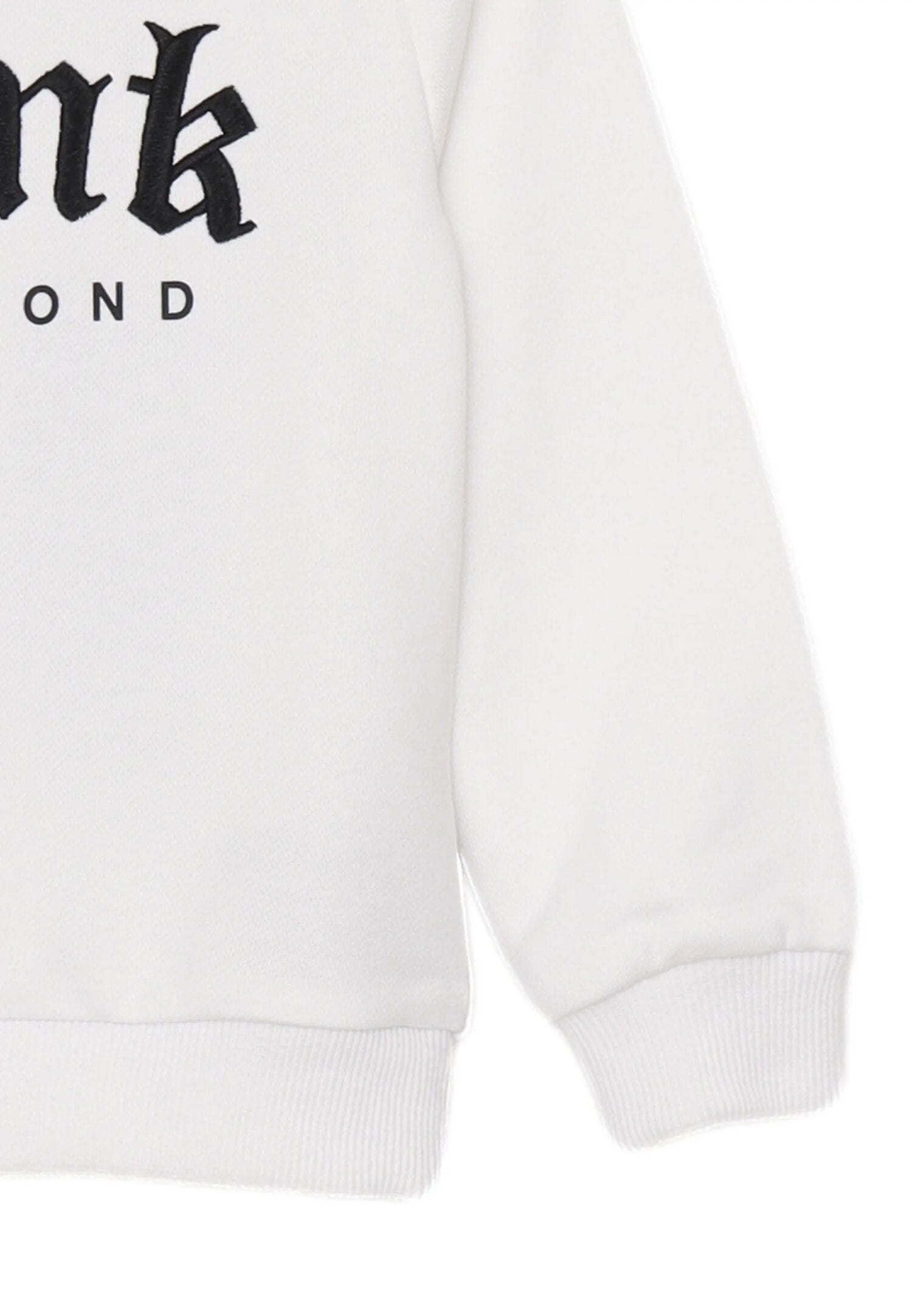 John Richmond Felpa Bianco Neonato Garzata In Cotone Girocollo Sportivo AI25