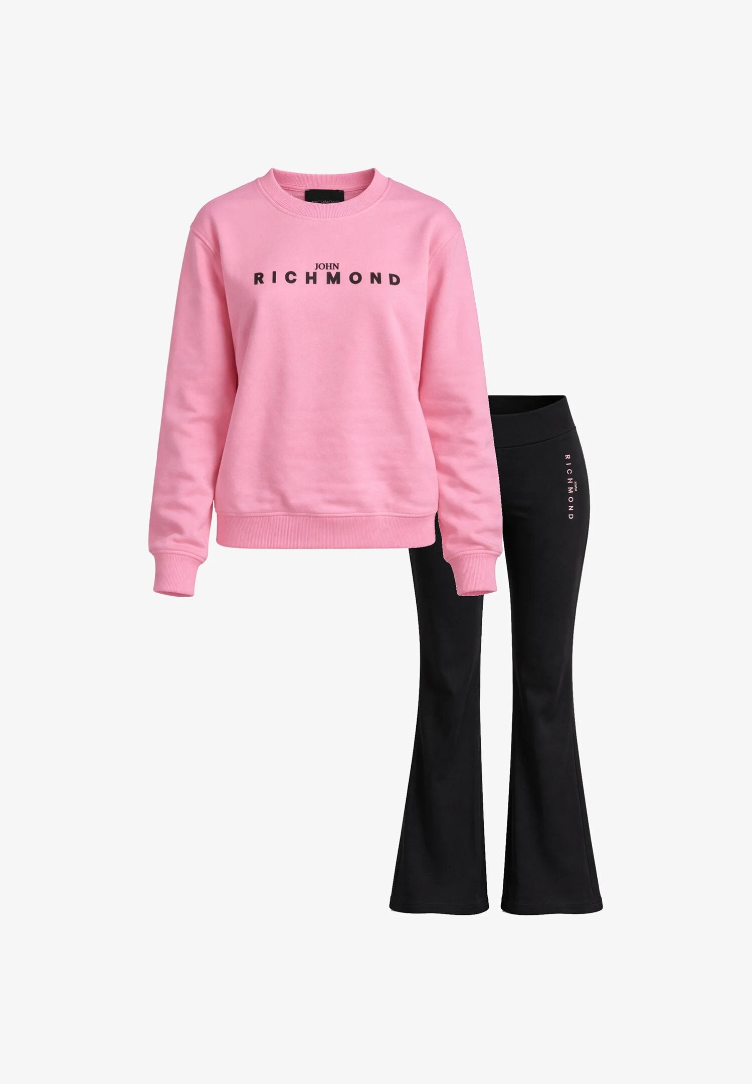 John Richmond Completo Con Felpa Rosa e Leggins Neri Bambina RGP26014CF_