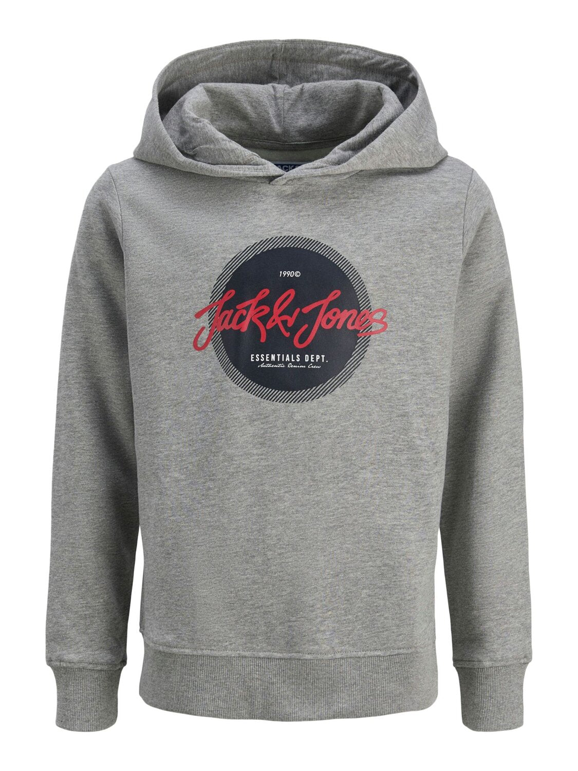 Jack & Jones Junior Felpa Grigia Grafica Bambino In Cotone Con Cappuccio AI25