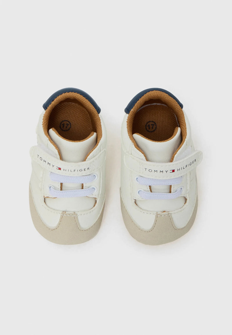 Tommy Hilfiger scarpine neonato beige off white blu primi passi morbide - PANNA | CammarataMode