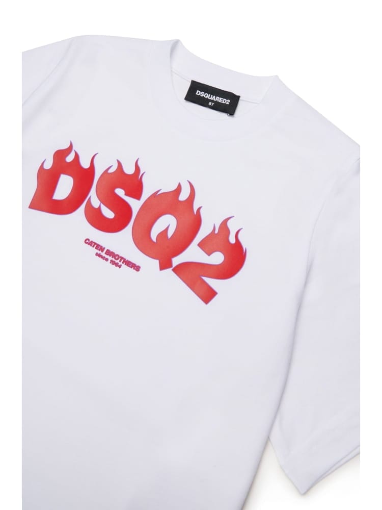 Dsquared t-shirt kids/junior con logo dsq2 in cotone bianco Bambino
