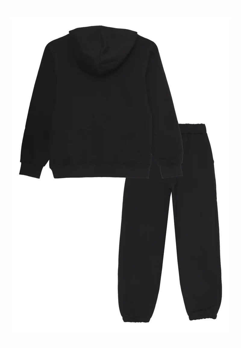 Pyrex Set Tuta Bambino Nero In Cotone Con Cappuccio | Quotidiano AI 25 | CammarataMode