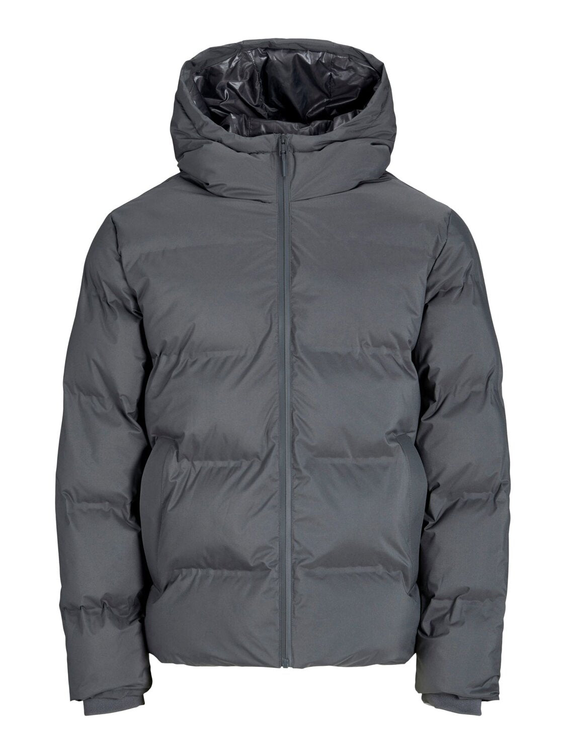 Jack & Jones Junior Giubbotto Grigio Bambino In Nylon Con Cappuccio Invernale
