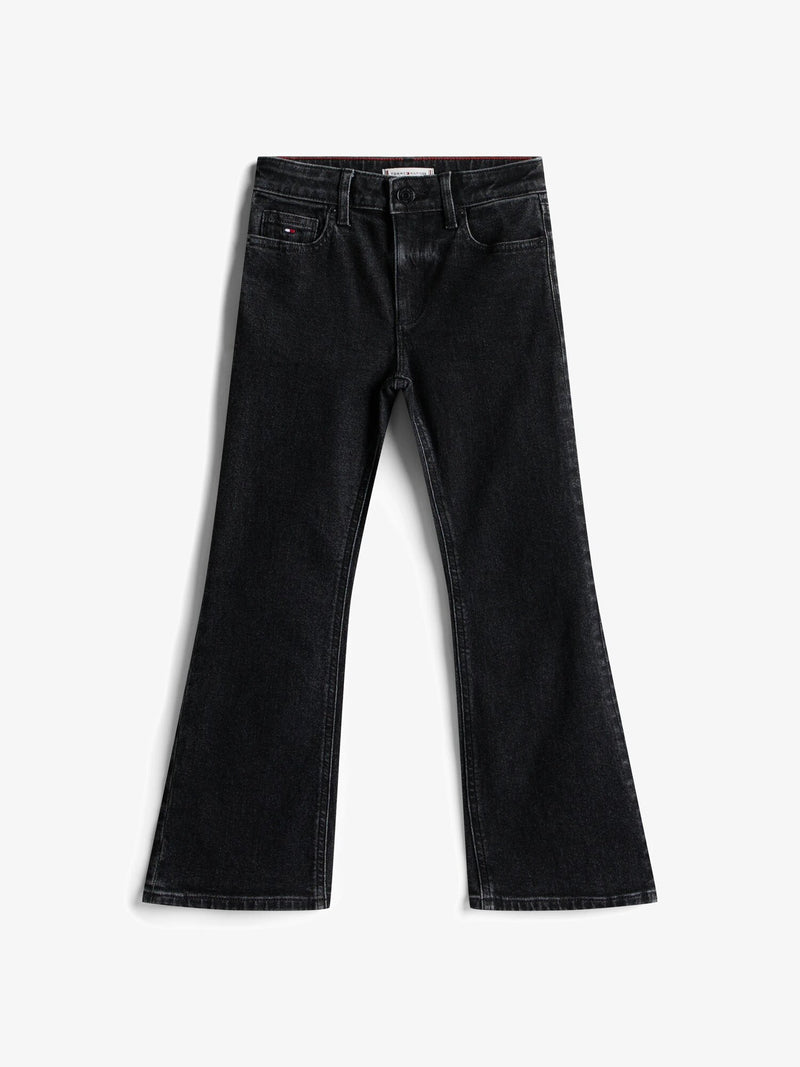 Tommy Hilfiger jeans flare neri bambina ragazza in denim elasticizzato - NERO | CammarataMode