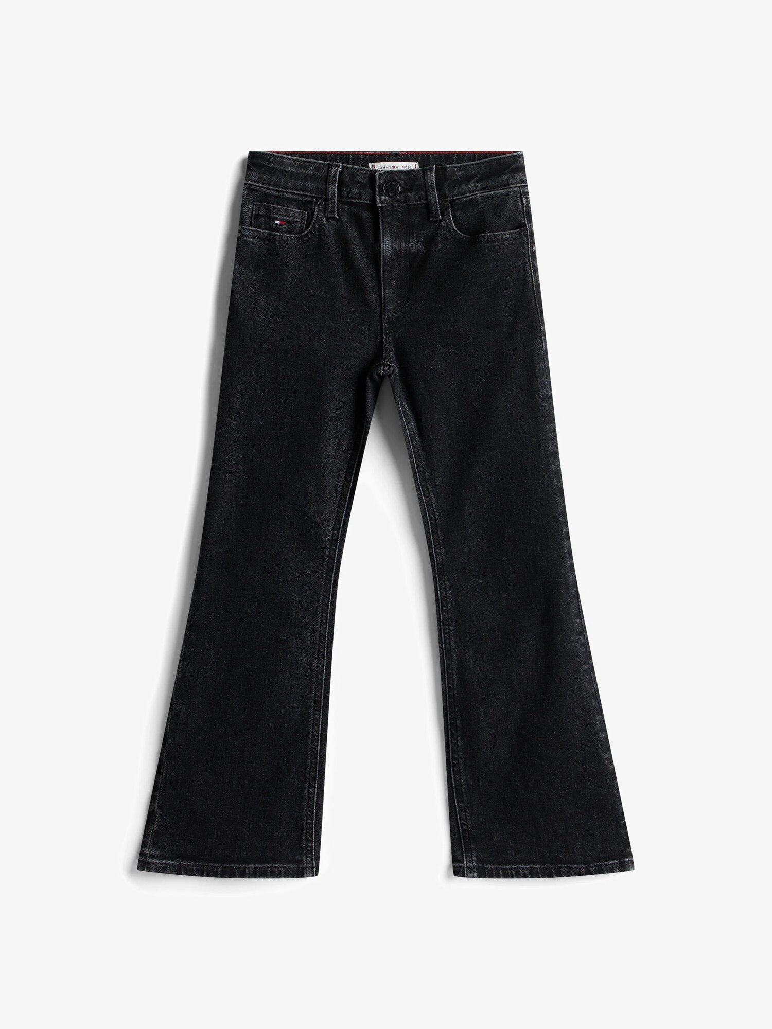 Tommy Hilfiger jeans flare neri bambina ragazza in denim elasticizzato