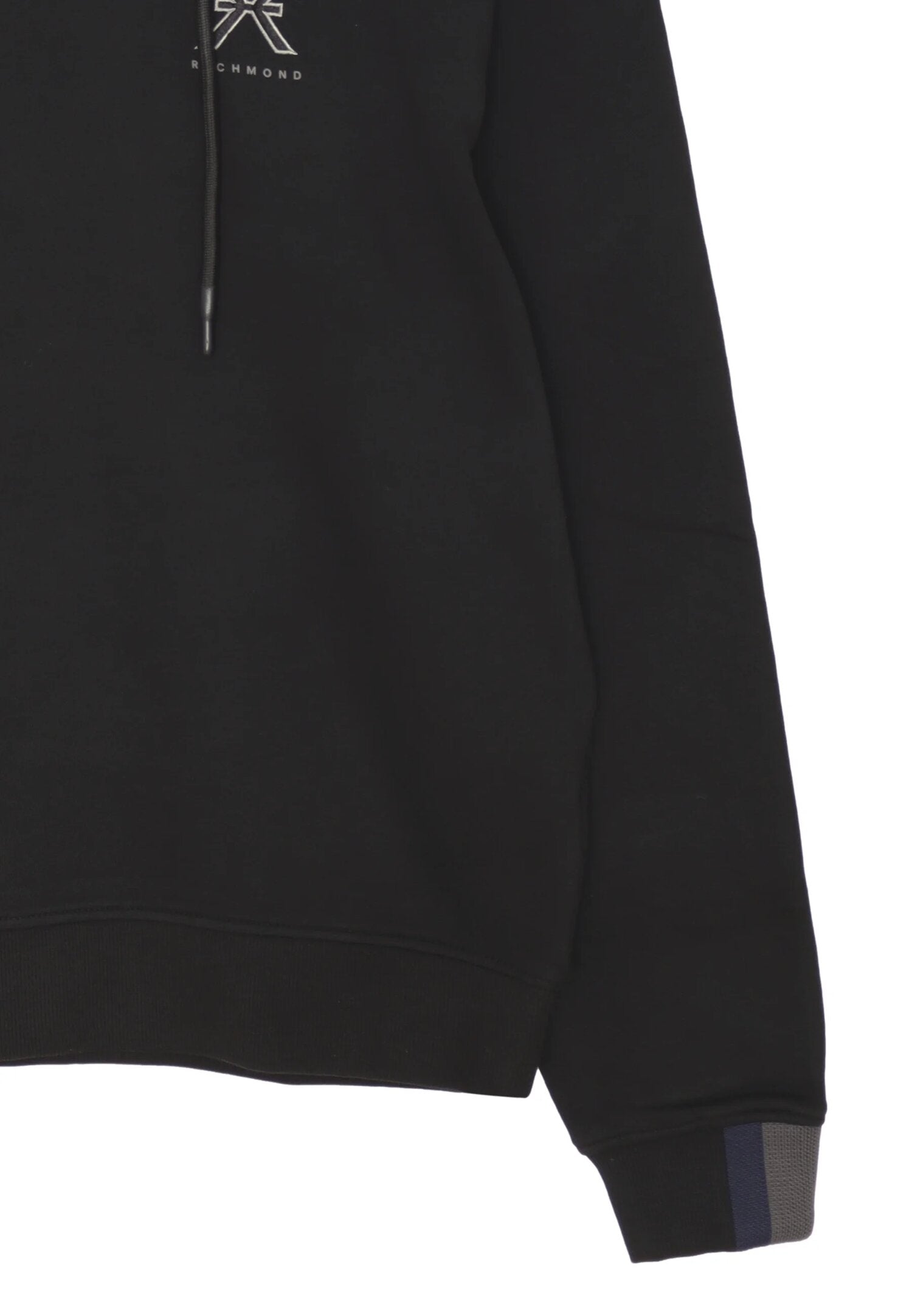 John Richmond Felpa Nero Uomo Basic In Cotone Con Cappuccio Sportivo AI25