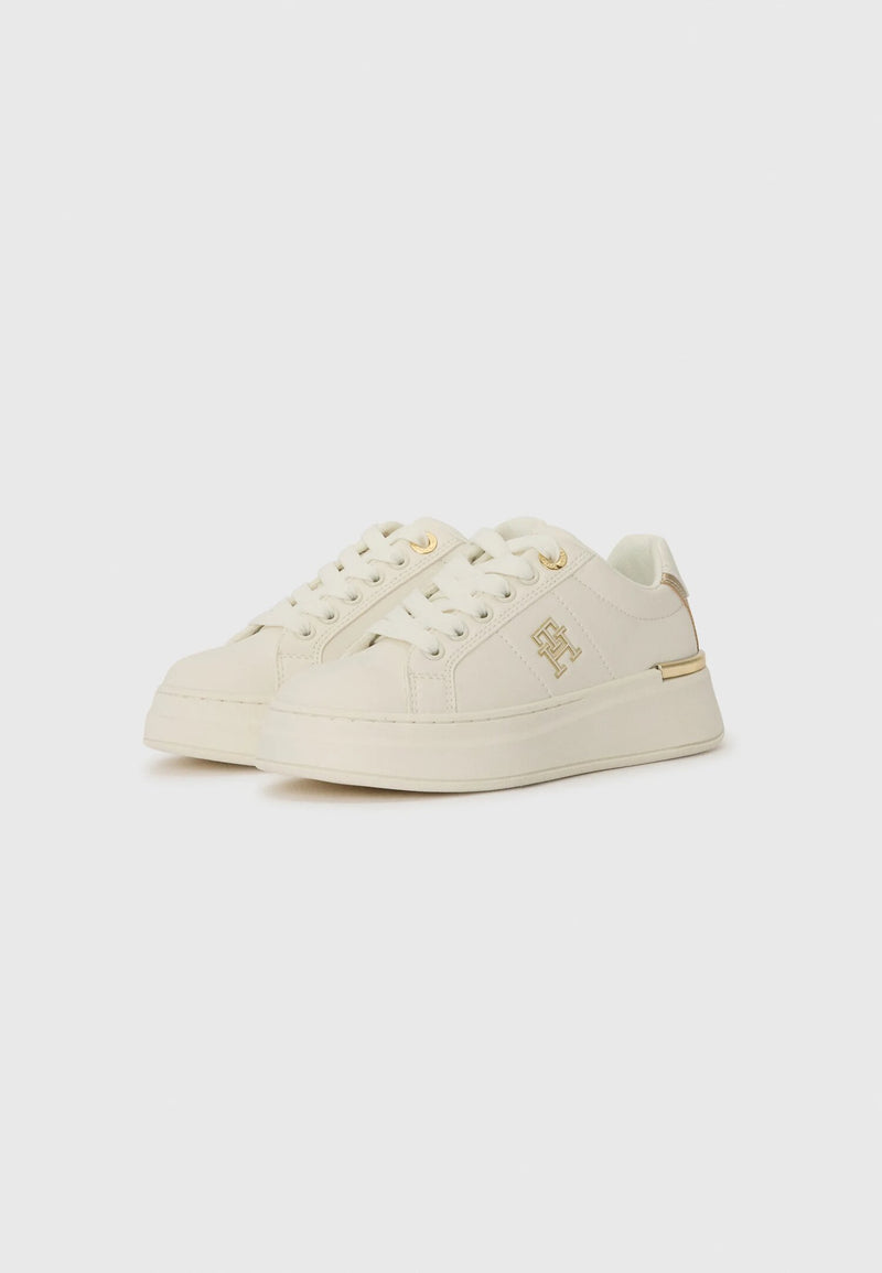 Tommy Hilfiger sneakers basse unisex bambino panna cotone estive eleganti - BIANCO | CammarataMode