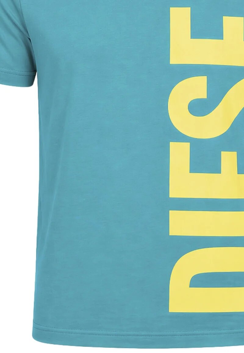 Diesel Tshirt Verde Acqua Con Logo Verticale Bambino MTOMS